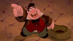 "Wow! You didn't miss a shot, Gaston! You're the greatest hunter in the whole world!"