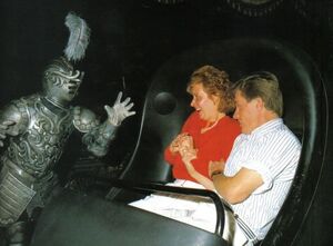 The Knight scaring guests.