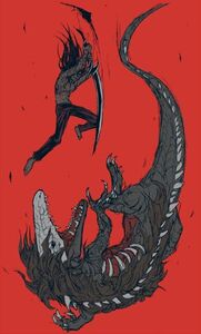 SCP-682 fighting SCP-076-2.