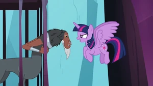 Twilight taunting Tirek that he'll be stuck in Tartarus forever with his sworn enemies.