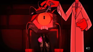 Rob being subjected to painful brainwashing by Dr. Flug