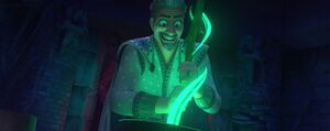 Magnifico stirring his cauldron.