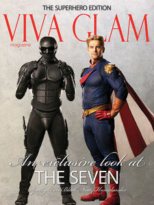 Homelander and Black Noir on the cover of Viva Clam.