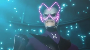 Hawk Moth ordering Style Queen to focus on getting the Miraculouses after she turns Adrien into a statue.