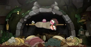 S1E15A-The bullfrogs on the ground.png (3.27 MB) Teddy, Martha, and their daughters on the ground.