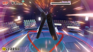 Mario smashing Stapler.