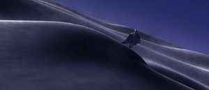 Anakin vanished into the distance and Dooku mounted the dune.