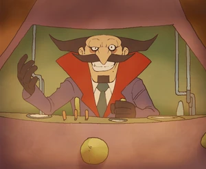 Don Paolo piloting his flying machine.