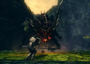 Kalameet marking the Chosen Undead with the Mark of Calamity.