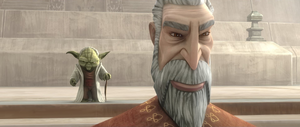 Yoda soon realizes that this is an illusion, since Jedi like Adi Gallia, Tiplar, and Qui-Gon Jinn are dead.