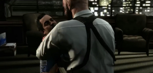 Max attempting to strangle Becker.