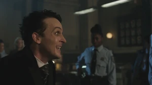 Oswald tries to convince GCPD officers to hand him over Sofia Falcone.