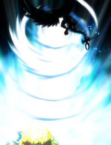 Acnologia unleashing his final Breath Attack on Tenrou Island.