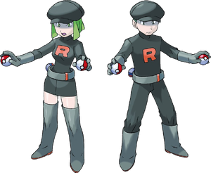 Team Rocket Grunts (Male and Female) in FireRed and LeafGreen.