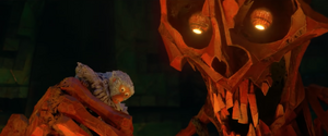 The skeleton after having grabbed Monkey.