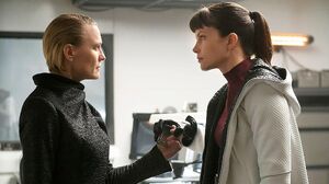 Luv interrogating Joshi before killing her.