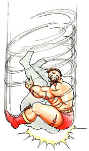 Zangief doing a Spinning Piledriver.