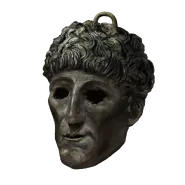 A talisman depicting an eyeless Shabriri.