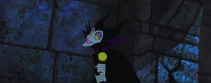 Maleficent taunting Prince Phillip.