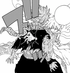 Zeref punching his brother through the chest and destroying his heart.