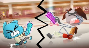 Rob and Gumball in the web game Multiverse Mayhem.