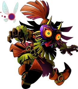 Official artwork of Majora possessing the Skull Kid.
