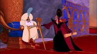 Jafar using his staff to hypnotize the Sultan again.