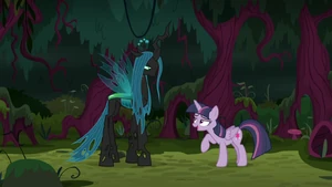 The Mean Twilight Sparkle schemes behind Chrysalis' back.
