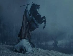 The Headless Horseman after murdering Samuel Phillipse.