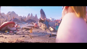 "Hey! HEY!!! THAT IS NOT COOL!!!!" Bowser defeated as he gets small after he gets forcefully fed with the Mini Mushroom by Princess Peach.