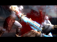 Kratos stabs Zeus