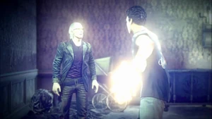 Lenny accidentally shooting Sister Mary while Wade incessantly mocks him.