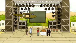 S5E12.244 Mordecai and Rigby on Stage