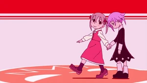 Little Maka and Little Crona in the altered version of the third ending.