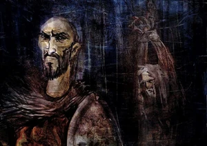 Theon chained by Stannis Baratheon in a tower.