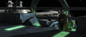 Aboard a Munificent-class star frigate Dooku prepares to receive a transmission from his Master.