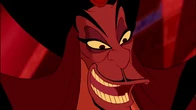 Jafar smiling maliciously at Jasmine.