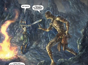 Aldrich back when he was still a normal human seen in the comic Breath of Andolus.