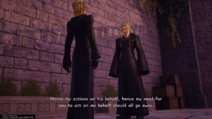 Vexen convincing Demyx to help him and Saix with their plan to sabotage the organization