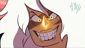 Jasper's evil grin.