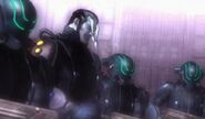 Bandero (head of NEVEC's military) ready to execute Gale Holden.