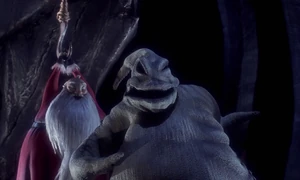 Oogie's evil grin as he goes over to seduce the woman.