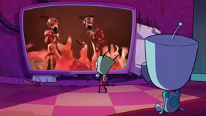 The Almighty Tallest's deaths as they suffer for eternity in the florpus hole right before their transmission with Zim disconnects.