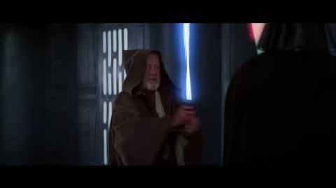 Obi-Wan returns to face Darth Vader at the Death Star.