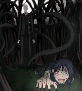 Slender Man and his latest victim.