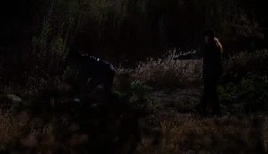 Beckett bludgeons Nelson with a shovel.