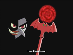 Freakshow introducing himself and utilizing the magic of his Crystal Ball Staff.
