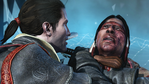 Shay questioning a mortally wounded Kesegowaase.