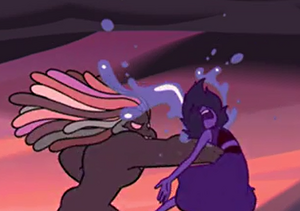 Lapis Lazuli being poofed by Bismuth during the war.