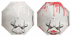 Pennywise with umbrellas.